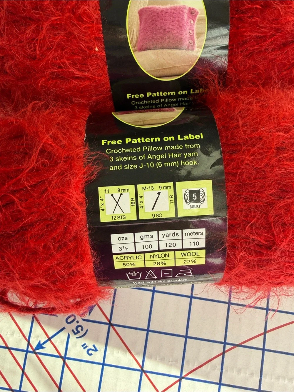 Lot of 2 Sensations Angel Hair Yarn Red #2375 Matching Dye Lot 1455 Jo-Ann 120
